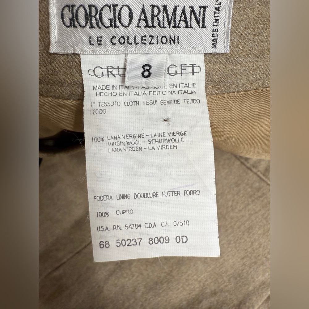 Vintage Giorgio Armani le Collezioni Wool Skirt Size Small Beige Pencil Classic - Picture 5 of 5